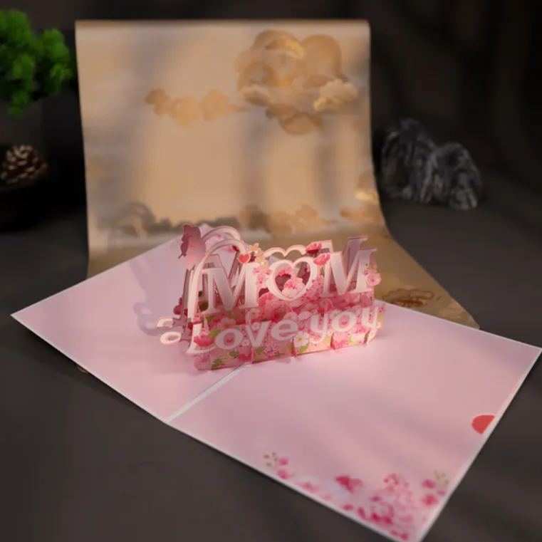 3D Happy Mother's Day Card Pop Up Mothers Day Card Greeting Card Postcard Creative Postcard For Mom Surprise Gifts