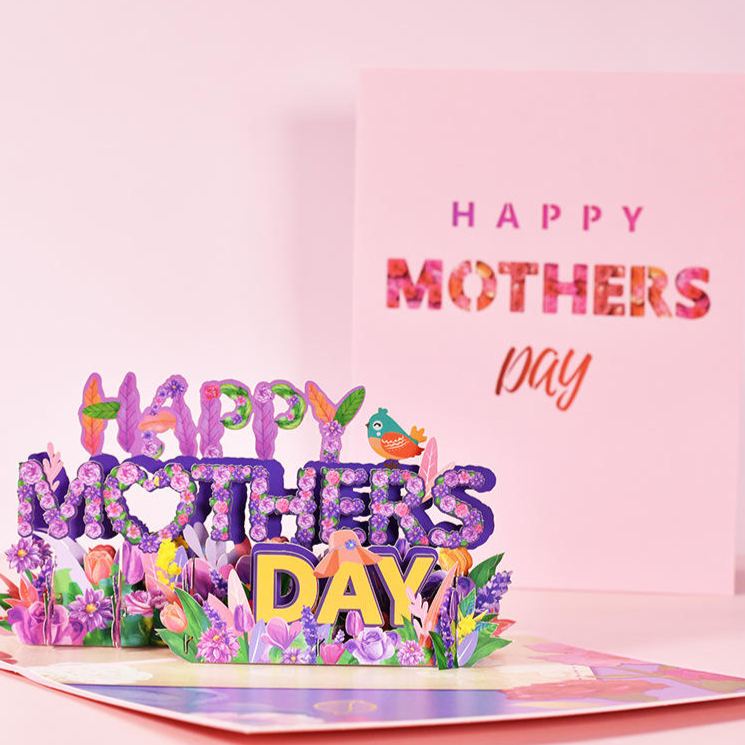 Pop Up Greeting Card for Mother Flowers Gift for Mom Grandma 3D Floral Handmade DIY Paper Carved Advanced Sense Sending