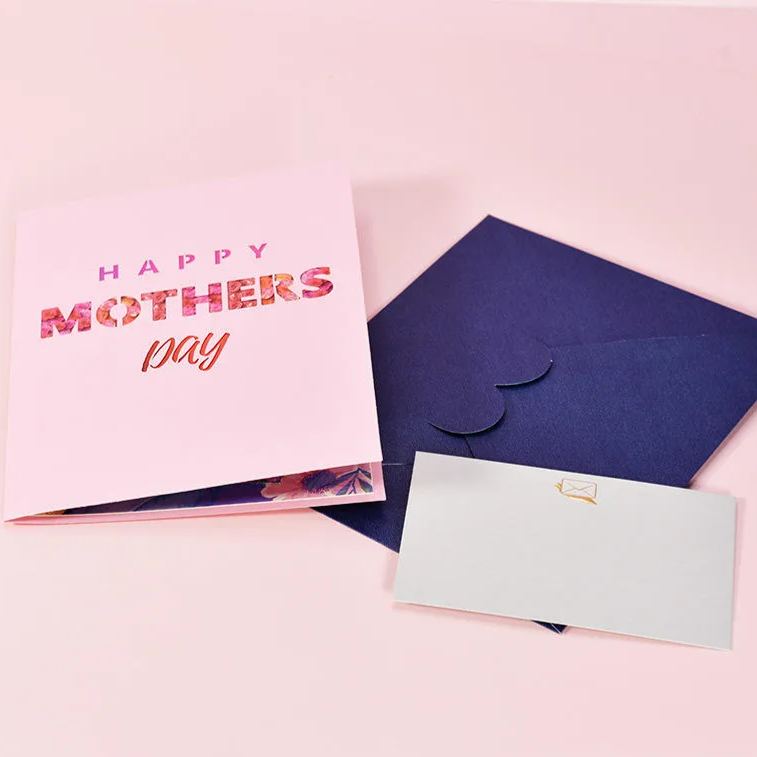 Pop Up Greeting Card for Mother Flowers Gift for Mom Grandma 3D Floral Handmade DIY Paper Carved Advanced Sense Sending