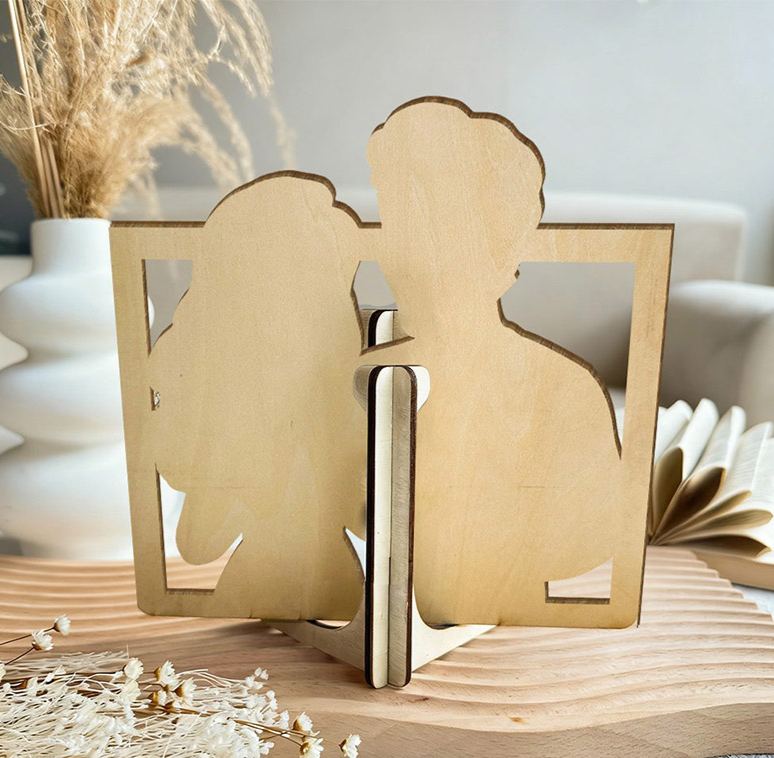 Personalized 3d Wooden Cartoon Wall Art Custom Cartoon Couple Portrait Wood Home Decor Valentine's Day Gifts Anniversary Gift