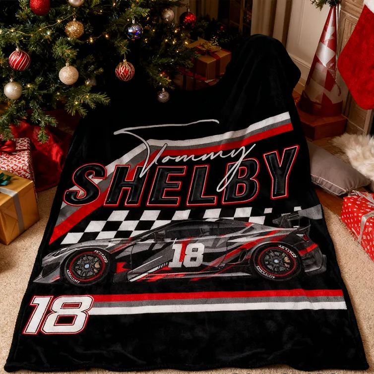 Personalized Racing Blanket Custom Photo Racing Car Blanket Racing Lover Blanket Sport Gift for Racer Racing Fan Xmas Gift