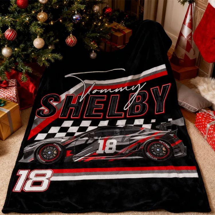 Personalized Racing Blanket Custom Photo Racing Car Blanket Racing Lover Blanket Sport Gift for Racer Racing Fan Xmas Gift