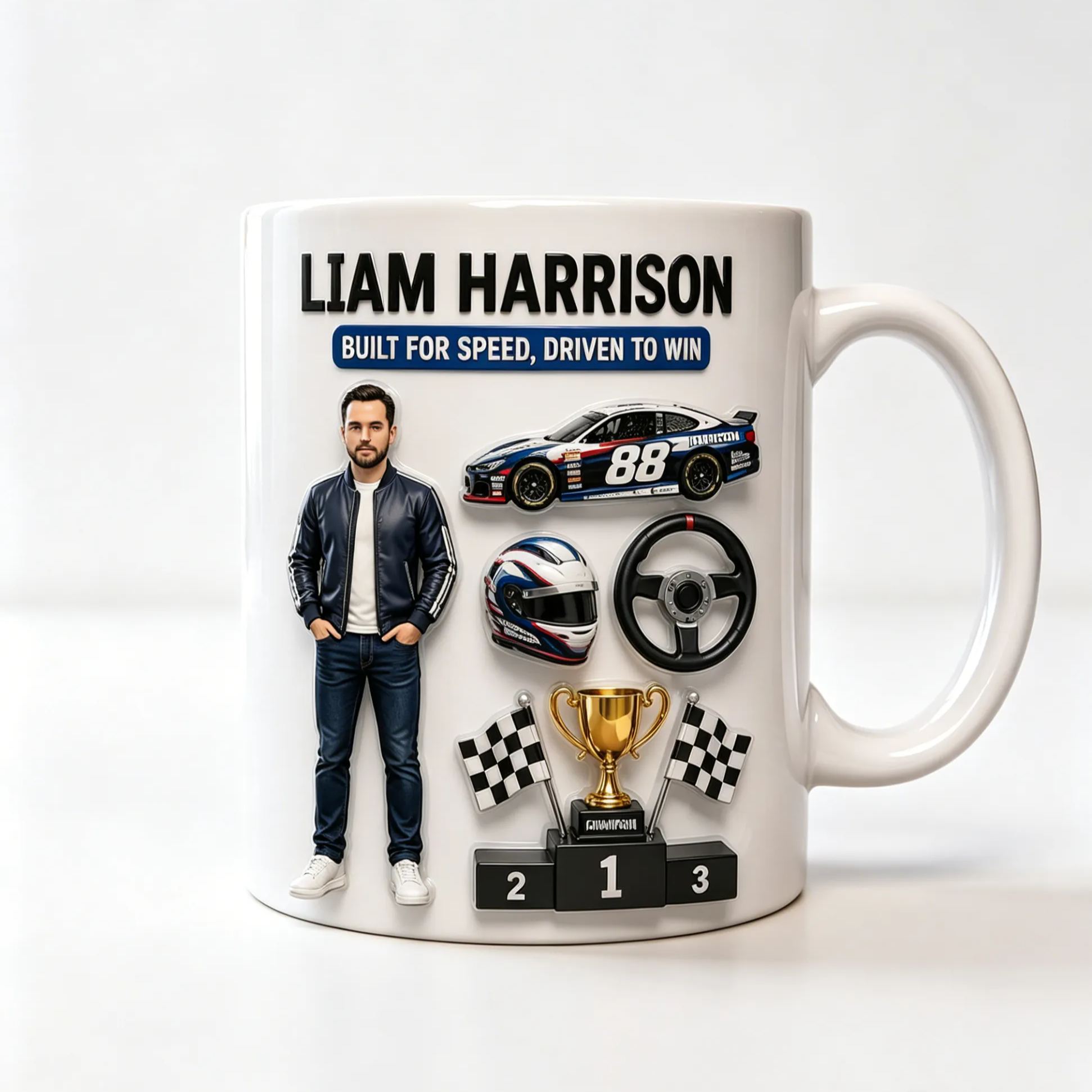 [Copy]Personalized Hunting Fishing Mudding Racing Ceramic Mug Christmas Custom Name Mug Gifts