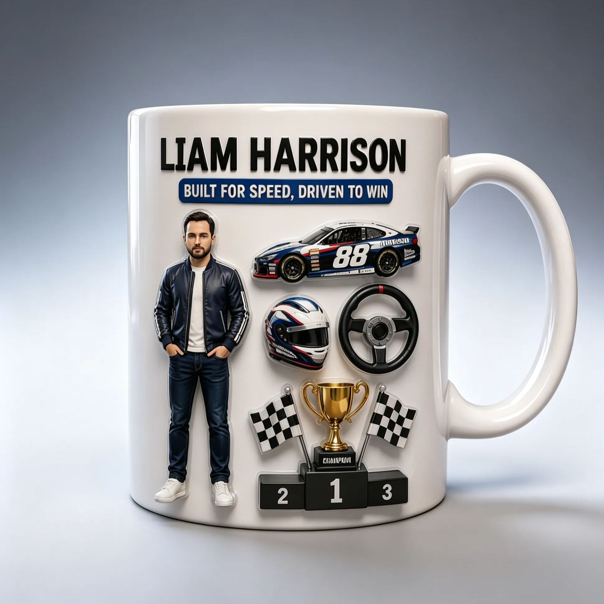 [Copy]Personalized Hunting Fishing Mudding Racing Ceramic Mug Christmas Custom Name Mug Gifts