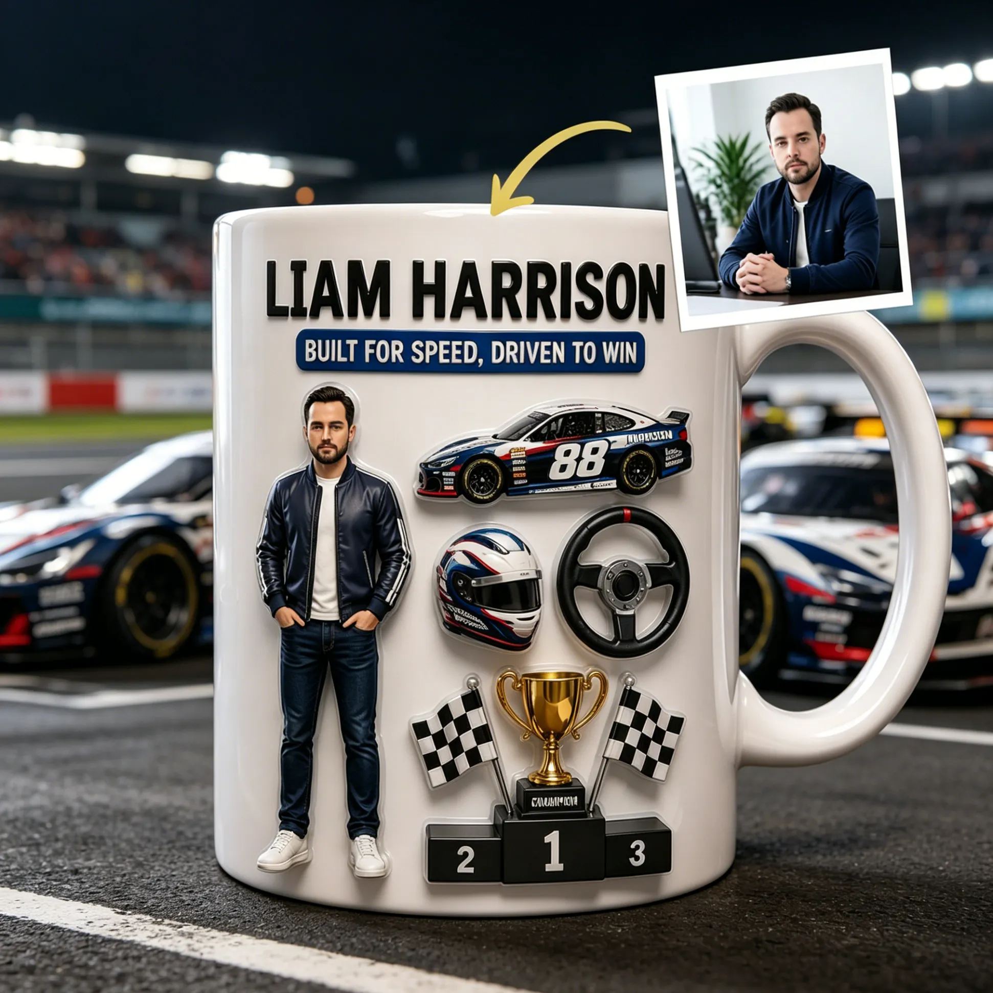 [Copy]Personalized Hunting Fishing Mudding Racing Ceramic Mug Christmas Custom Name Mug Gifts