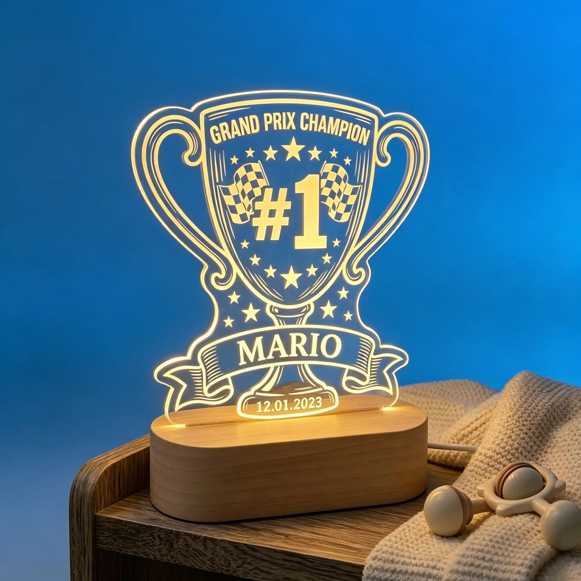 [Copy]Personalized Baby Milestone Speedometer Acrylic LED Night Light Personalized Name Date Nursery Lamp