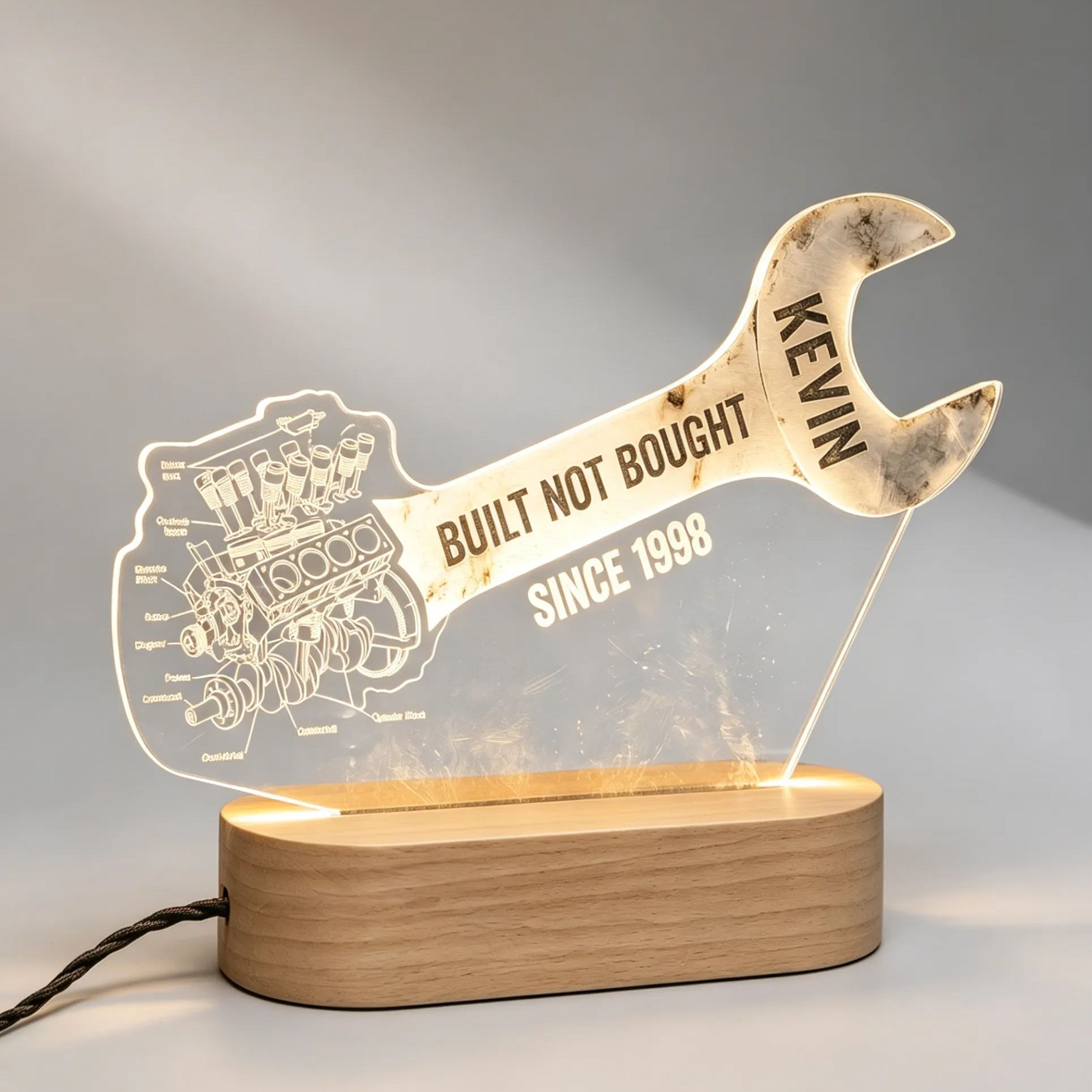 [Copy]Personalized Grand Prix Champion Trophy Acrylic LED Night Light Personalized Name Date Racing Lamp