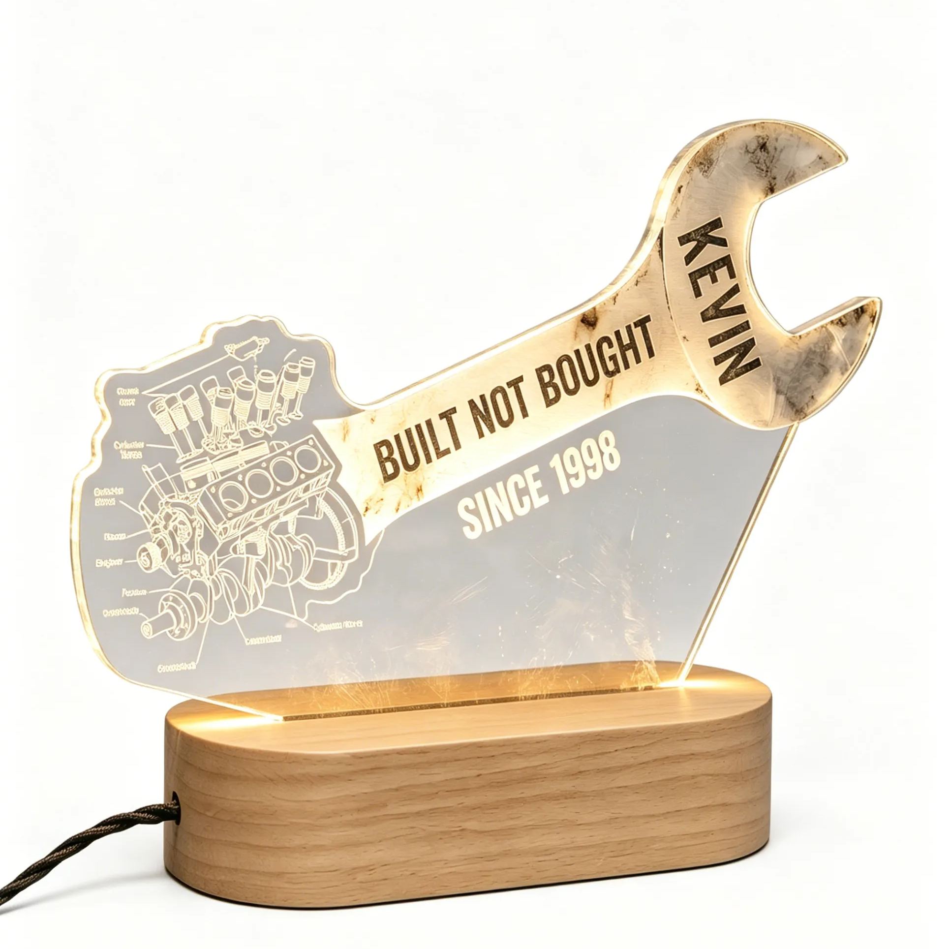 [Copy]Personalized Grand Prix Champion Trophy Acrylic LED Night Light Personalized Name Date Racing Lamp