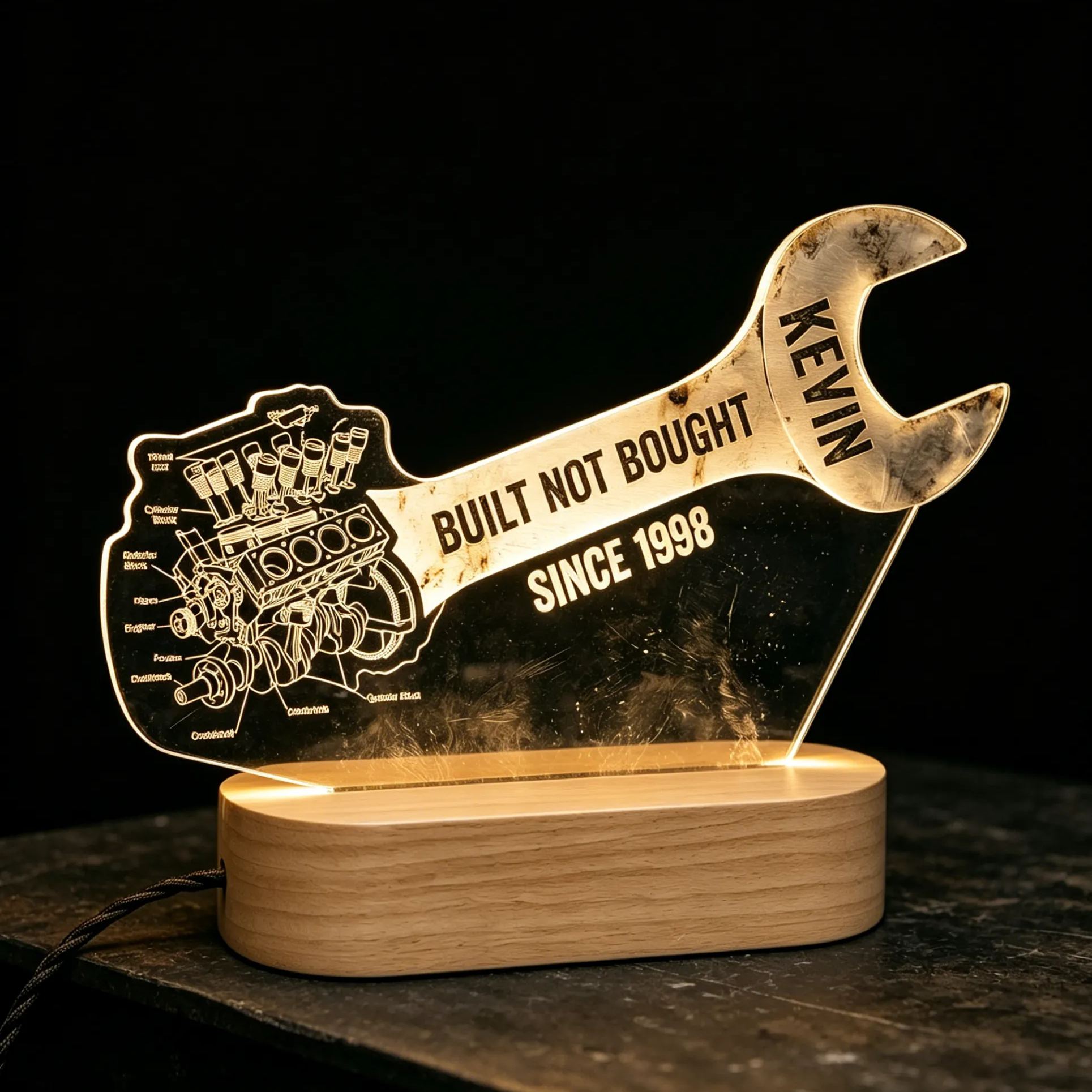 [Copy]Personalized Grand Prix Champion Trophy Acrylic LED Night Light Personalized Name Date Racing Lamp