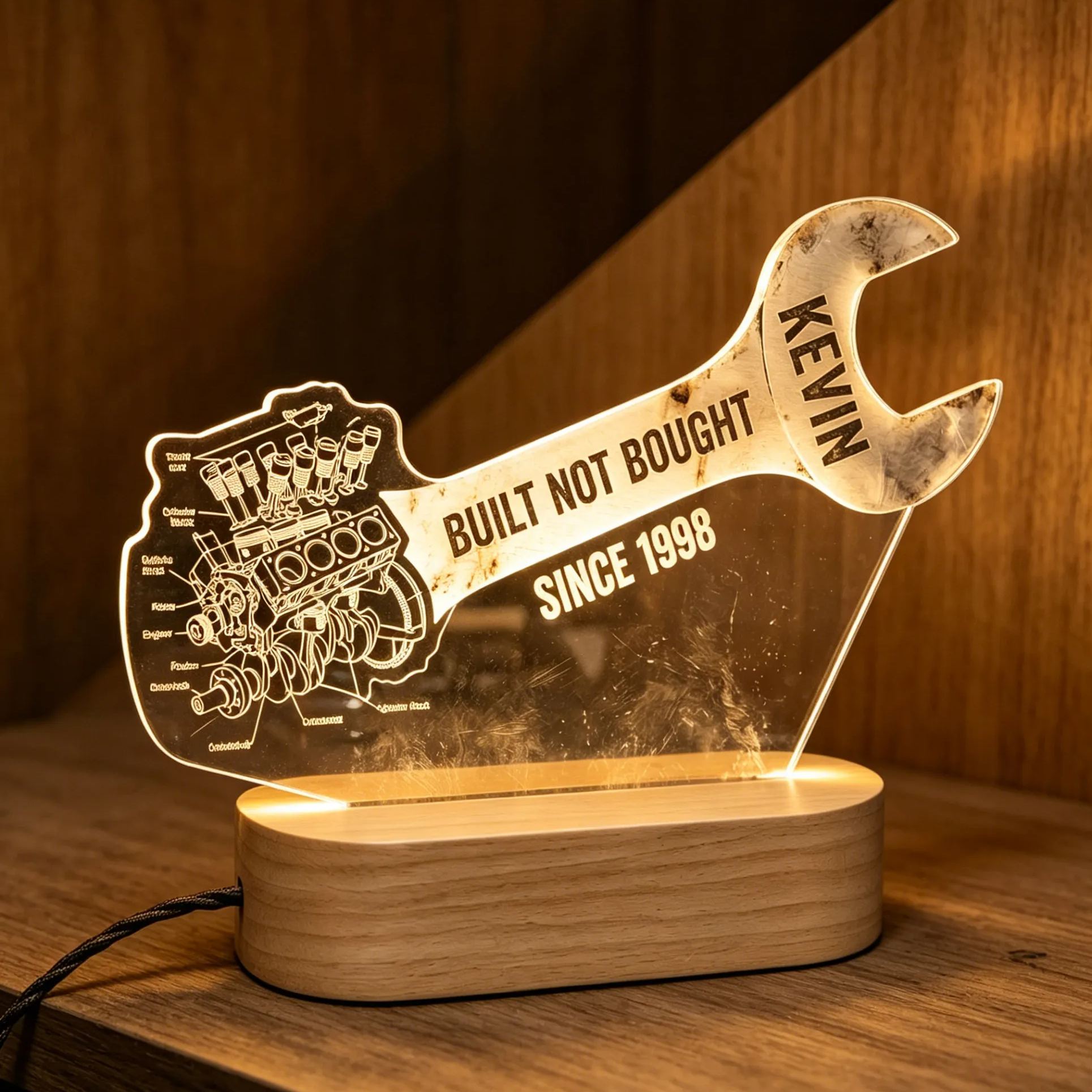 [Copy]Personalized Grand Prix Champion Trophy Acrylic LED Night Light Personalized Name Date Racing Lamp