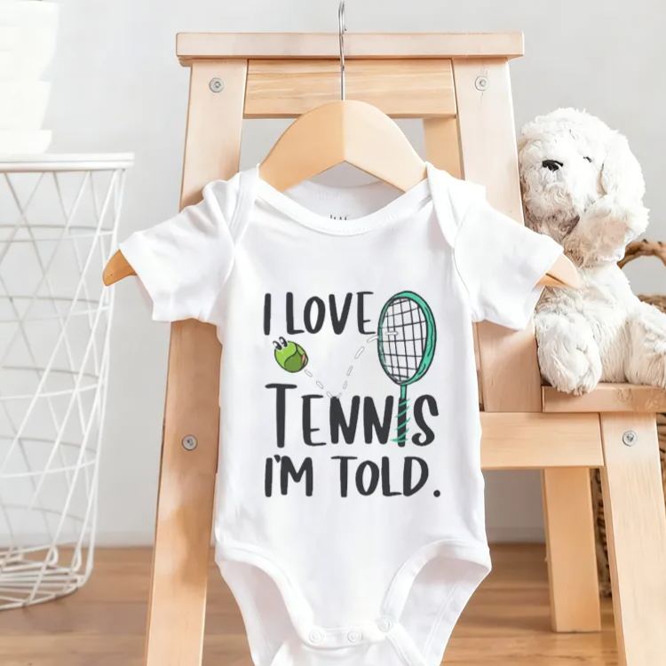 Personalized I Love Basketball I'm Told Baby Bodysuit Baby Romper Sports Baby Gift