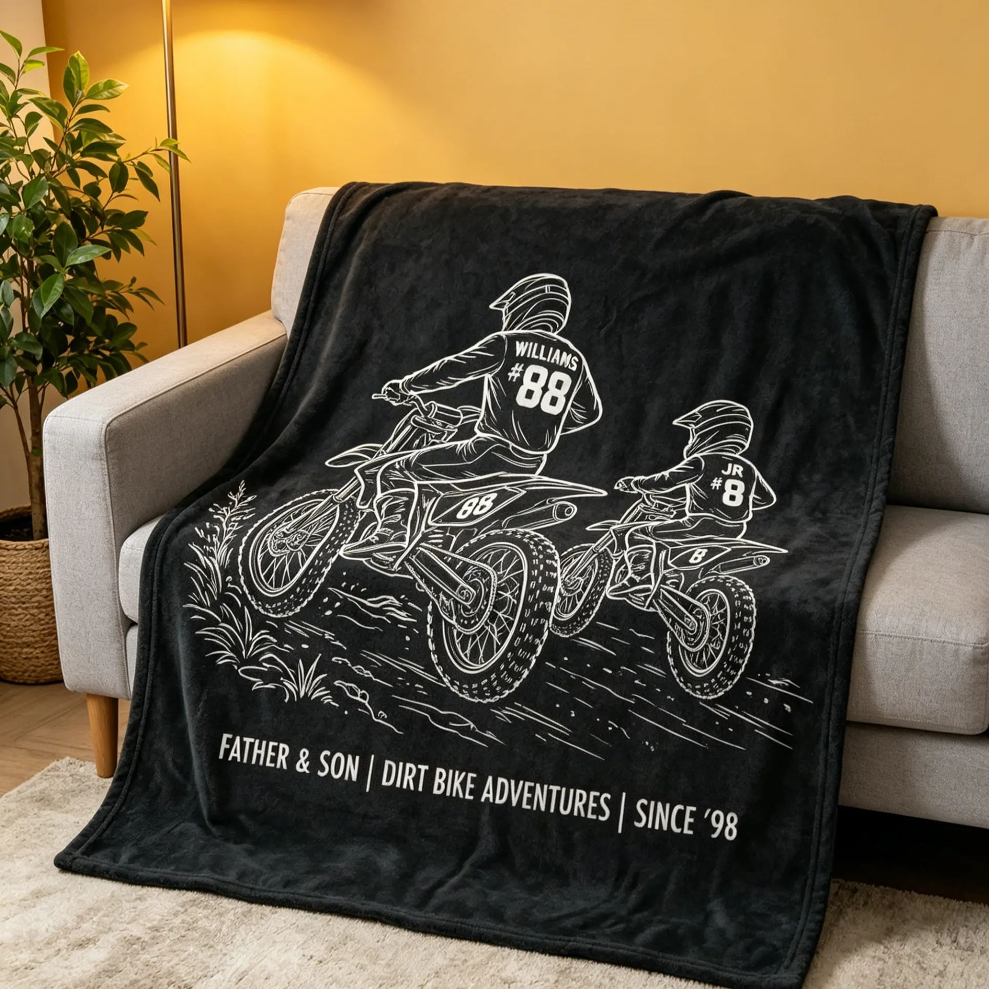 [Copy]Personalized Wrench Monkey Mechanic Garage Personalized Name Number Fleece Blanket For Car Repair Lovers