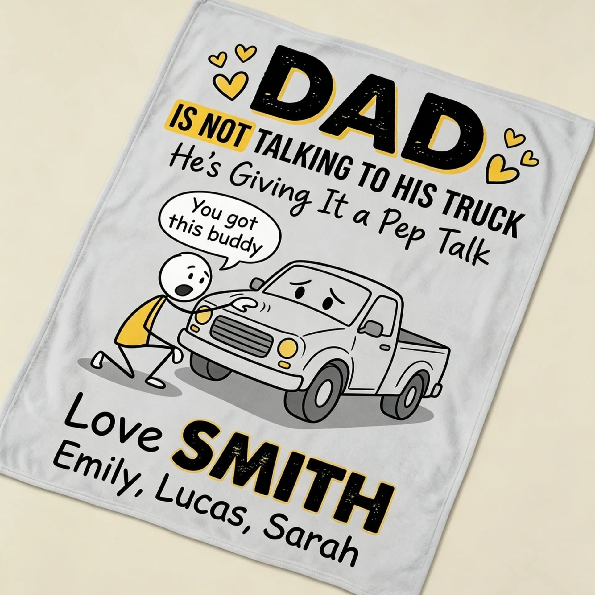 [Copy]Personalized Funny Car Collector Dad Personalized Family Names Fleece Blanket For Auto Lover Fathers