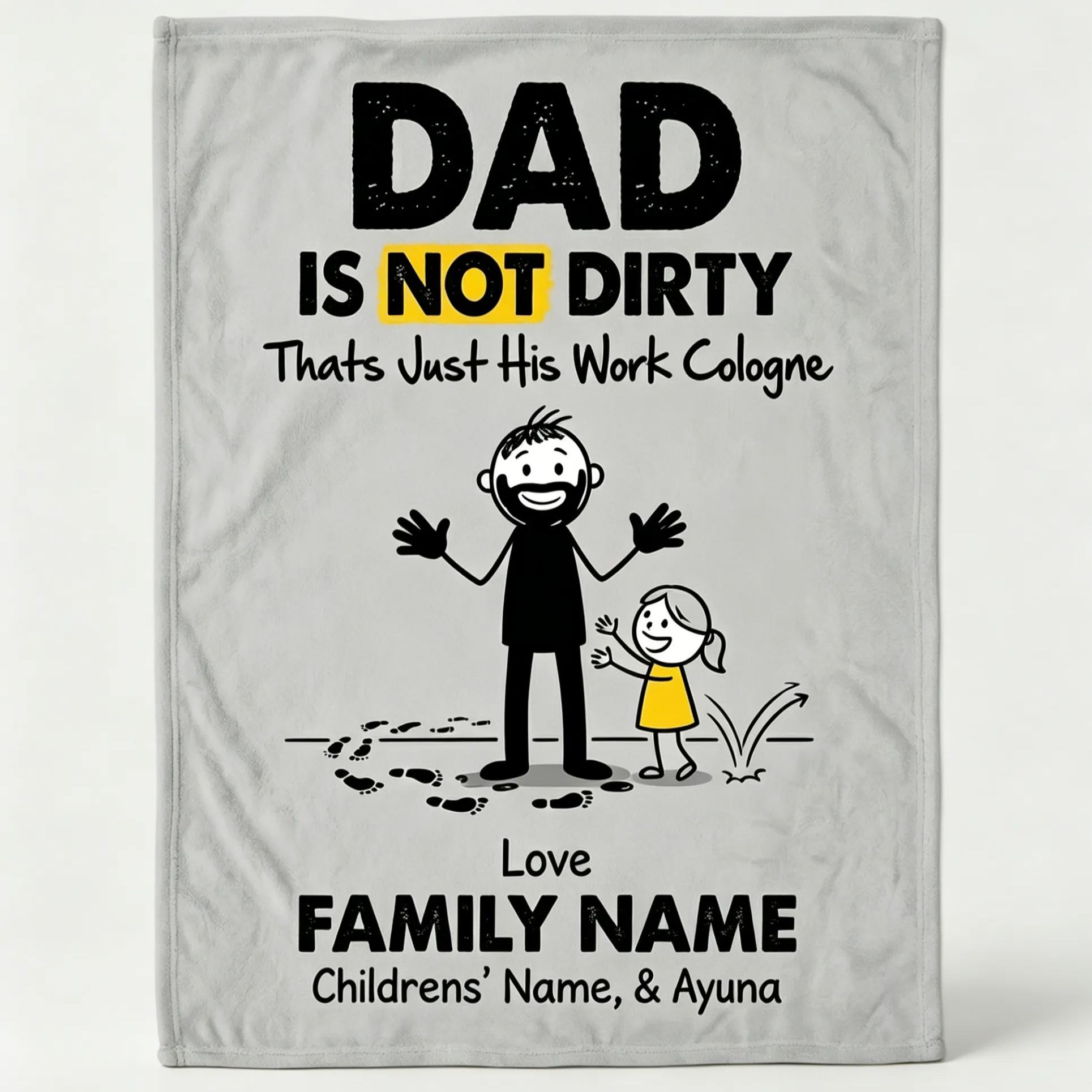 [Copy]Personalized Funny Motorcycle Dad Testing Gravity Personalized Family Name Fleece Blanket