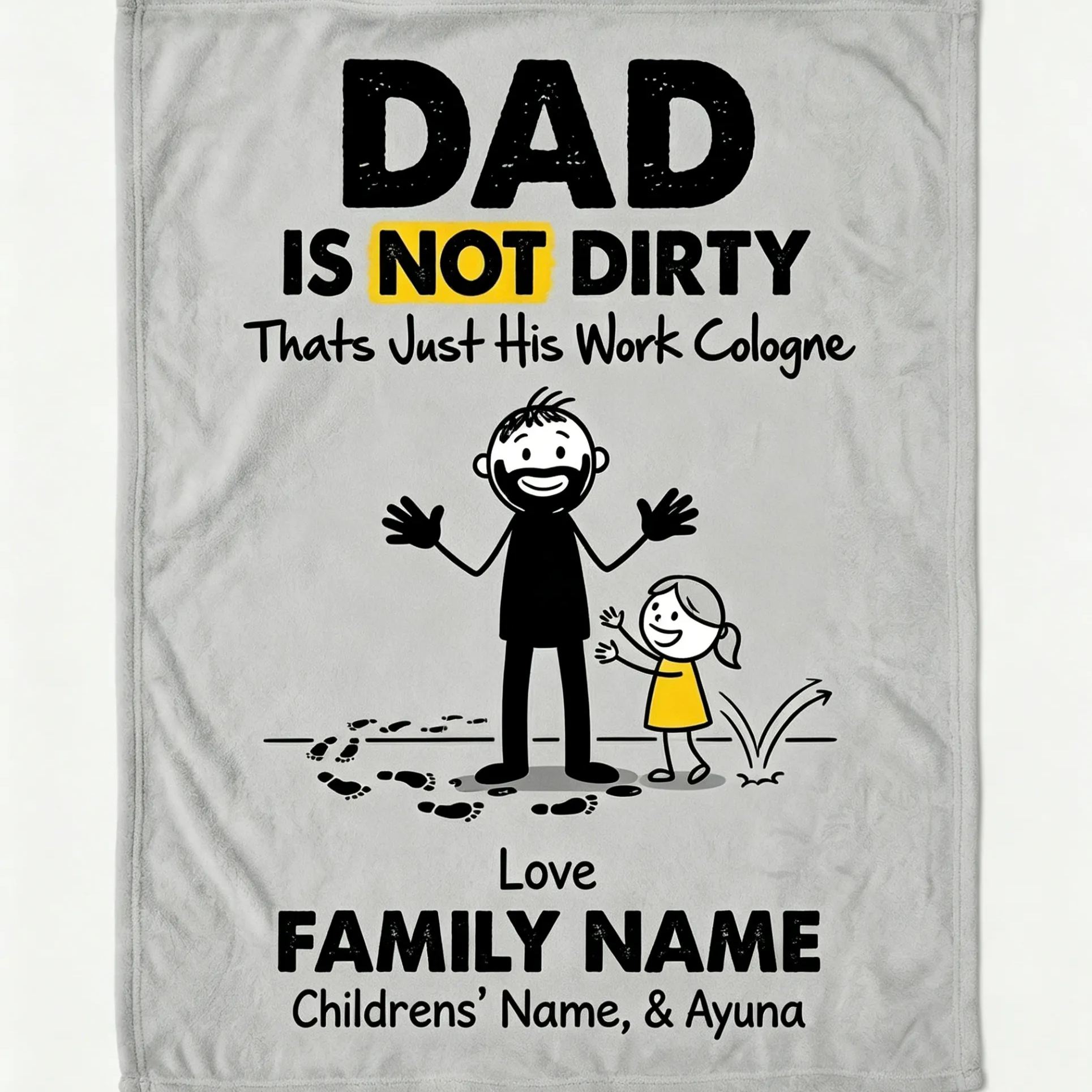 [Copy]Personalized Funny Motorcycle Dad Testing Gravity Personalized Family Name Fleece Blanket