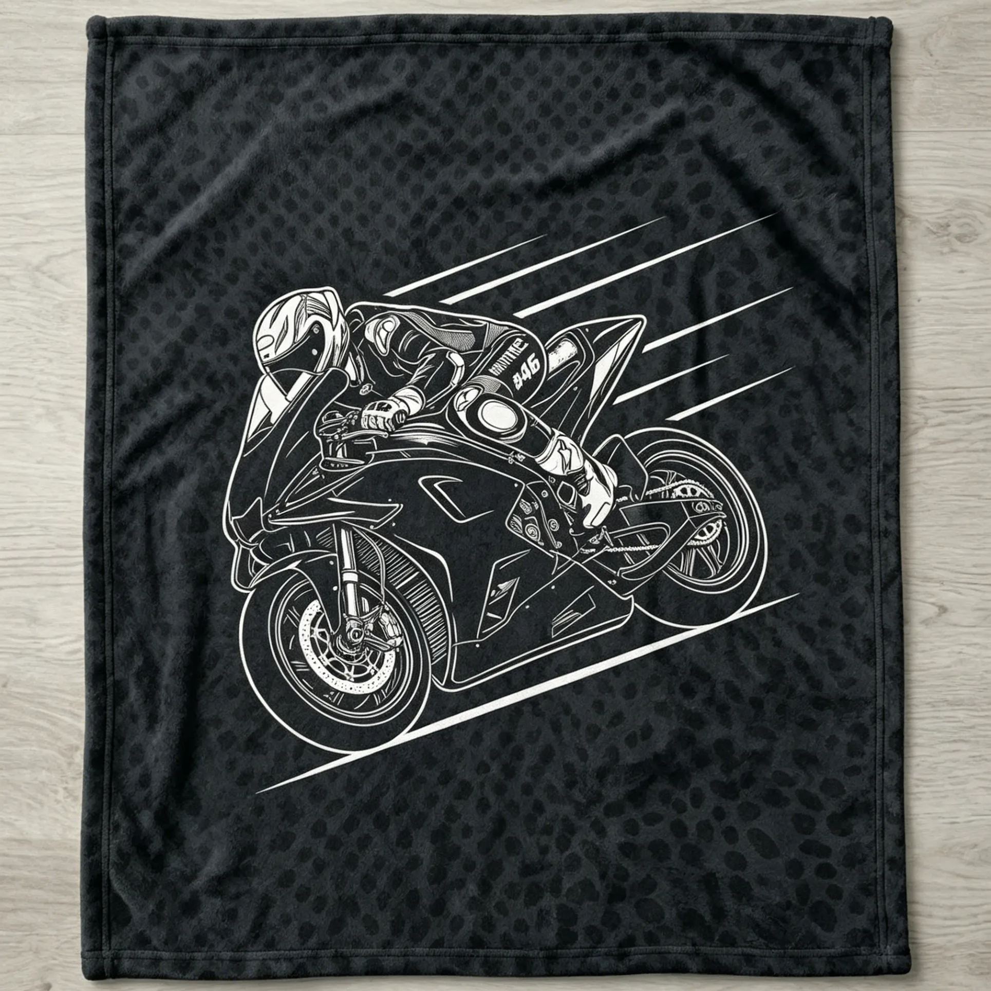 [Copy]Personalized Vintage Couple Motorcycle Helmets Personalized Name Date Fleece Blanket