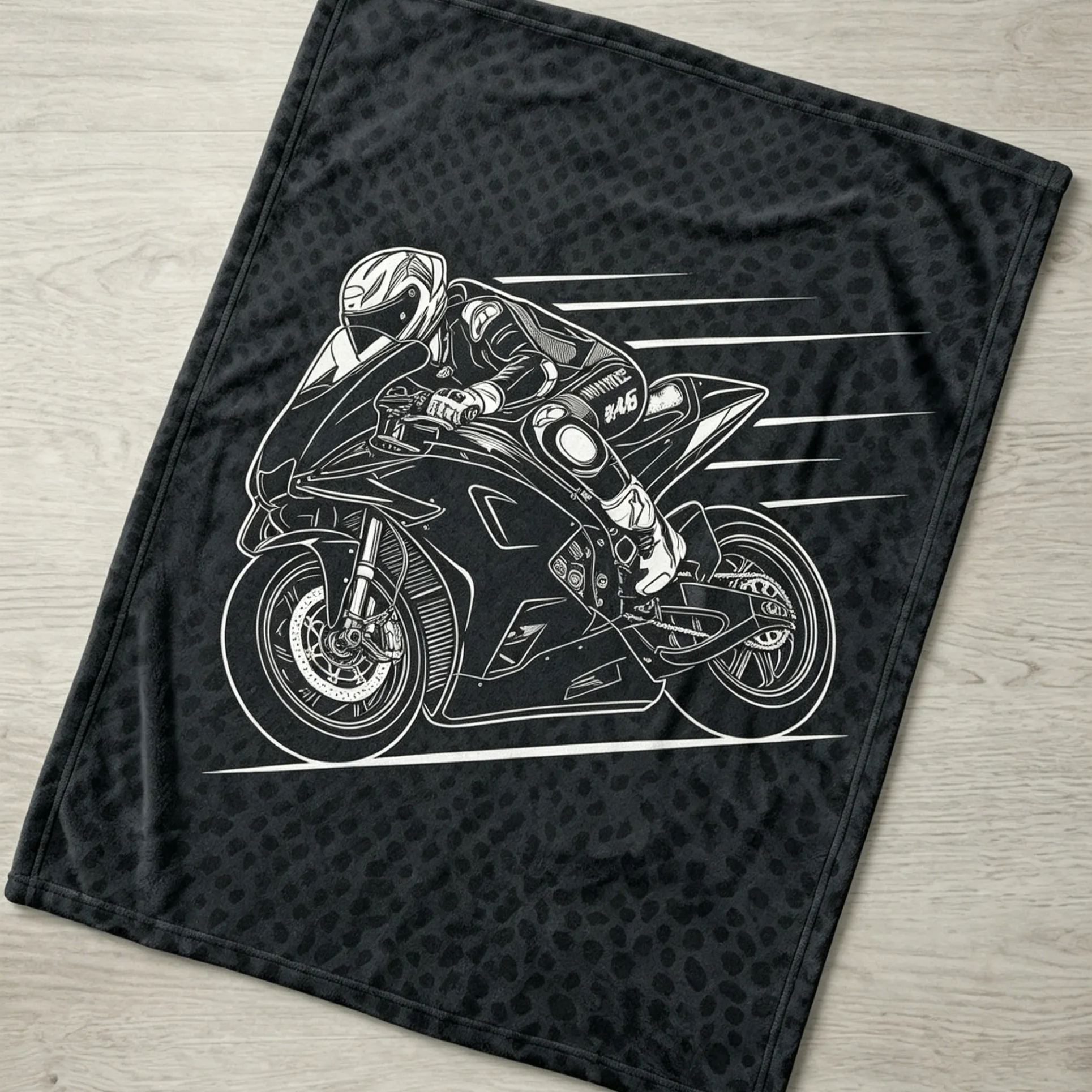 [Copy]Personalized Vintage Couple Motorcycle Helmets Personalized Name Date Fleece Blanket