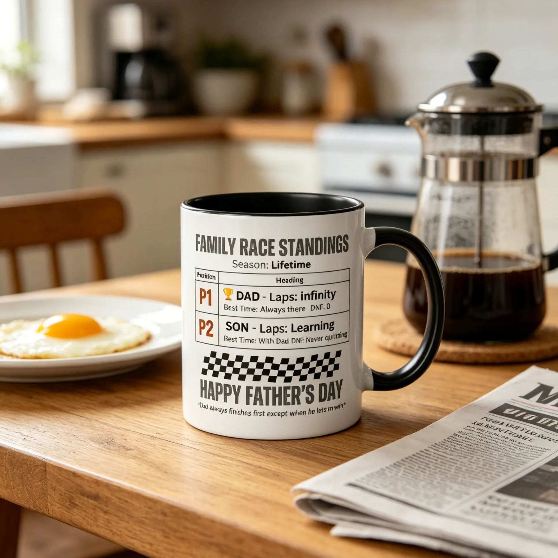 [Copy]Personalized My Co-Driver Forever Father Son Racing Steering Wheel Personalized Name Year Two-Tone Coffee Mug