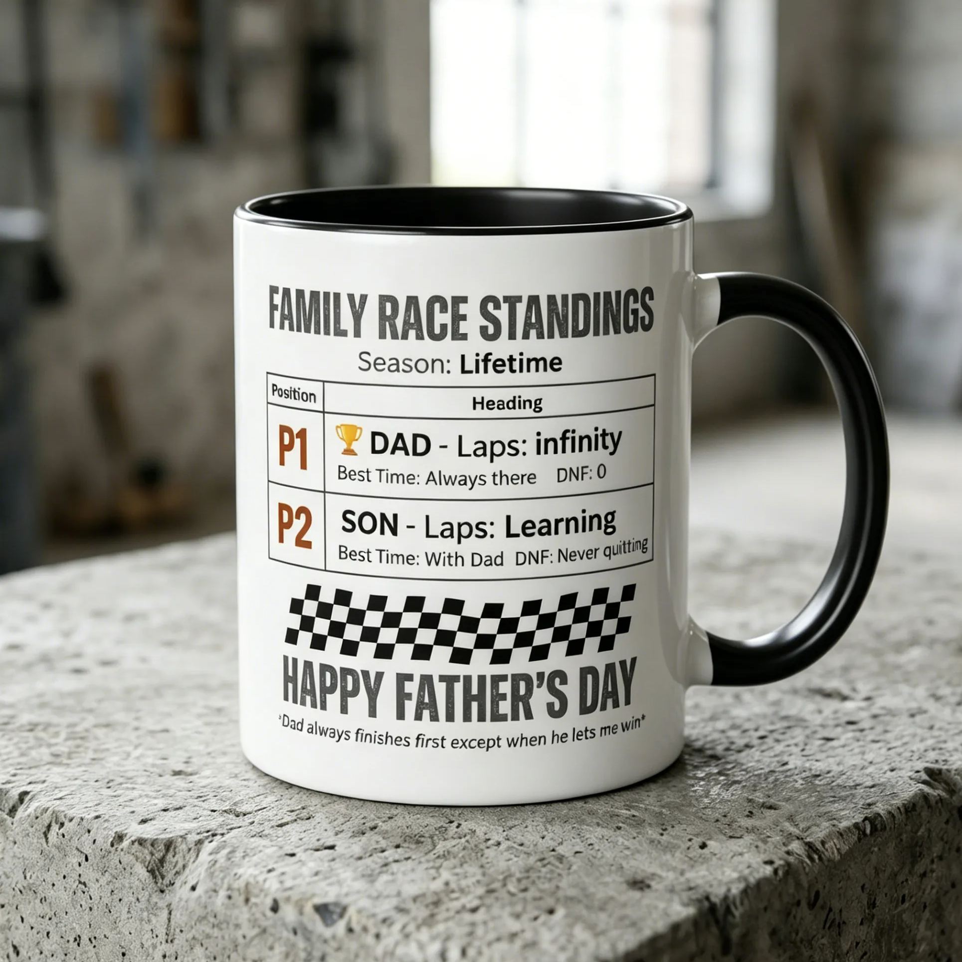 [Copy]Personalized My Co-Driver Forever Father Son Racing Steering Wheel Personalized Name Year Two-Tone Coffee Mug