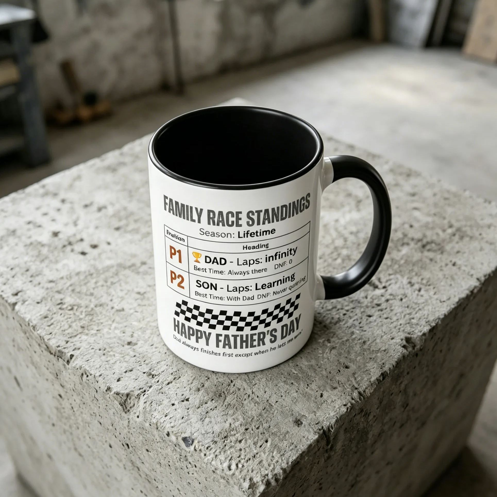 [Copy]Personalized My Co-Driver Forever Father Son Racing Steering Wheel Personalized Name Year Two-Tone Coffee Mug
