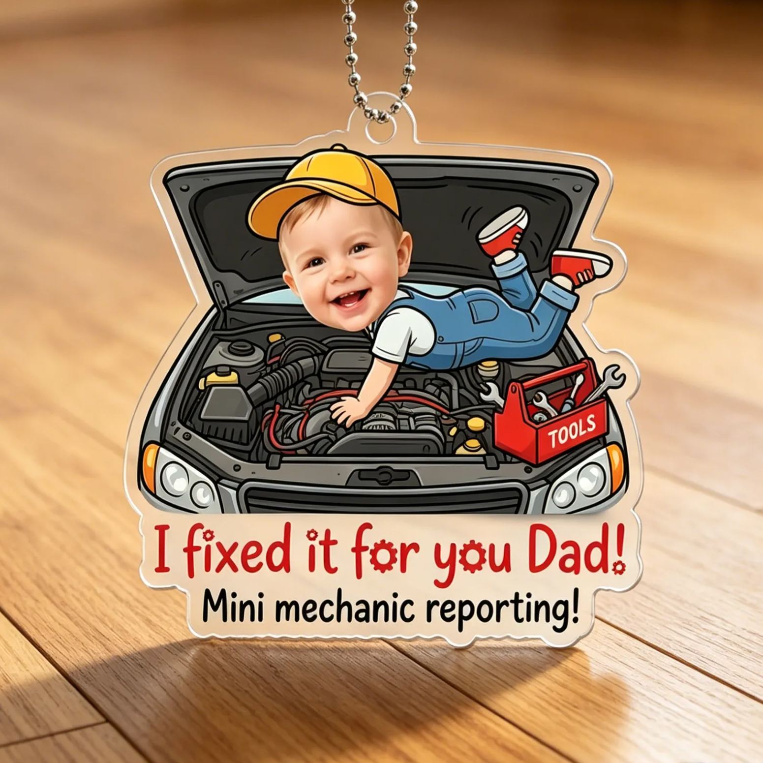 [Copy]Personalized Photo Adventure Off-Road SUV Camping Baby Rearview Mirror Acrylic Car Ornament