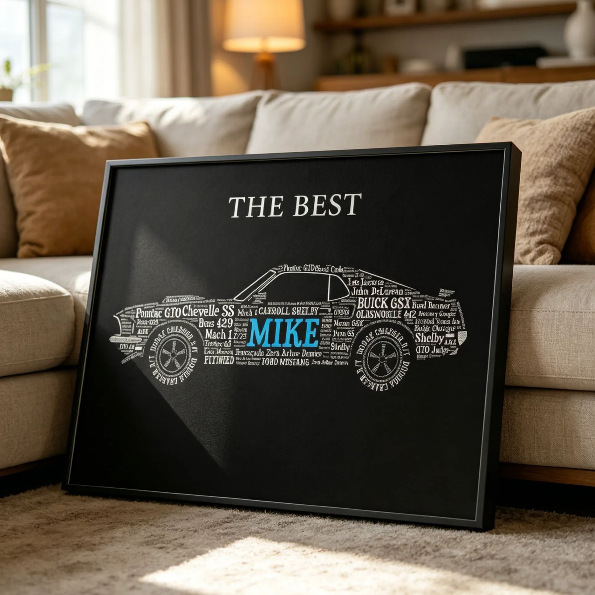 [Copy]Personalized Motorcycle Typography Word Art Personalized Name Framed Wall Poster