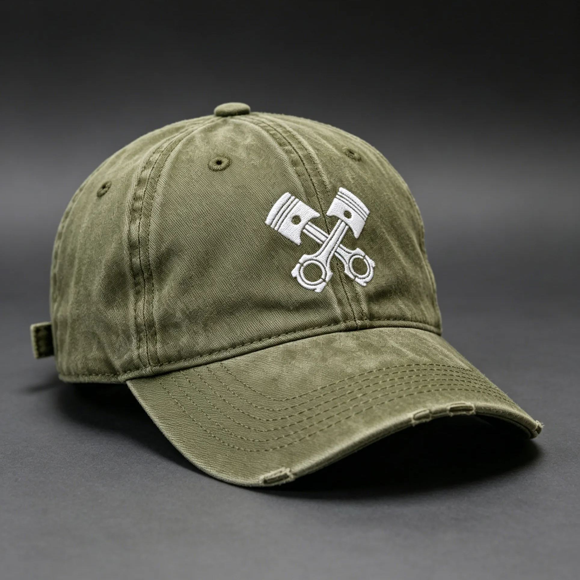 [Copy]Personalized Skull Biker Helmet Embroidered Washed Vintage Baseball Cap