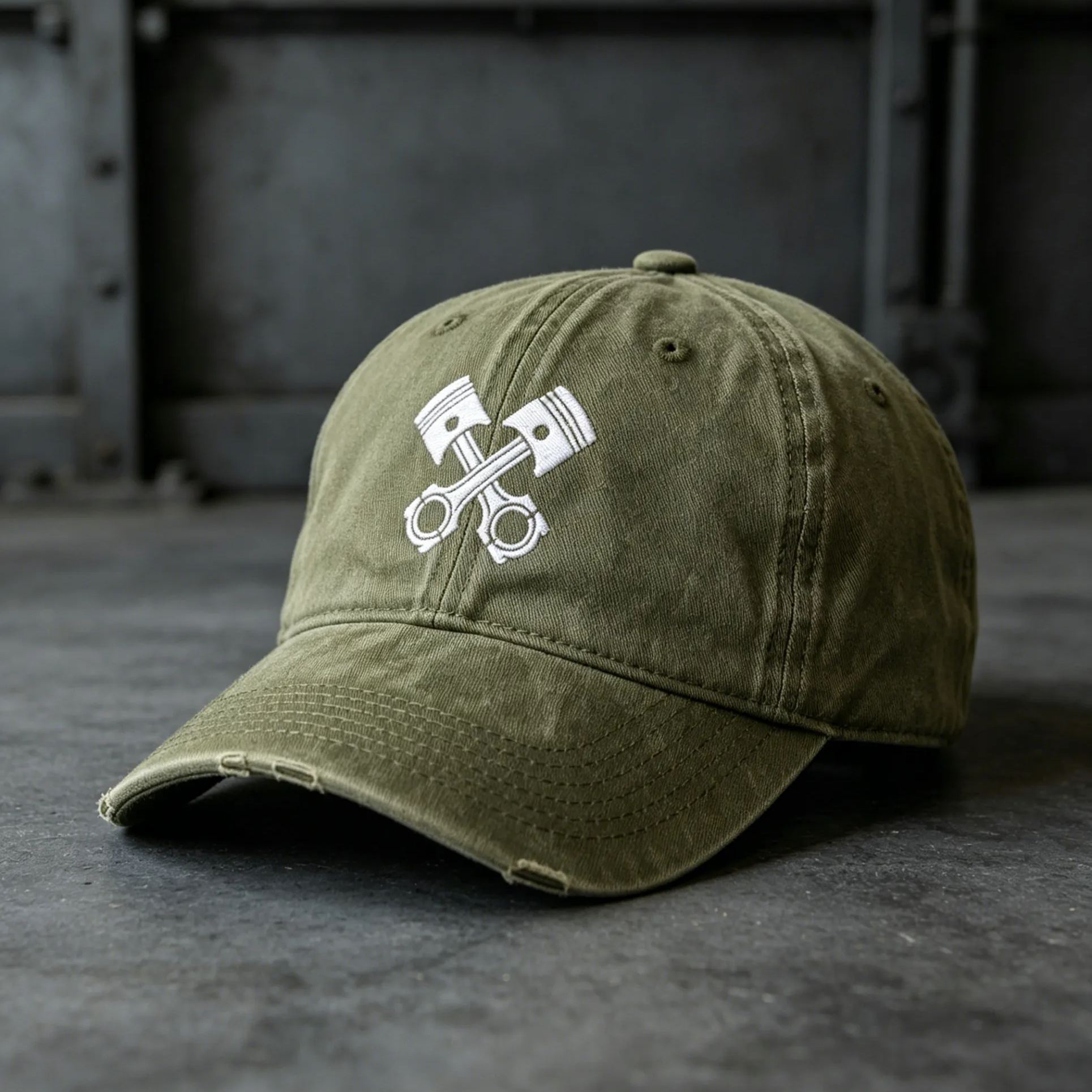 [Copy]Personalized Skull Biker Helmet Embroidered Washed Vintage Baseball Cap