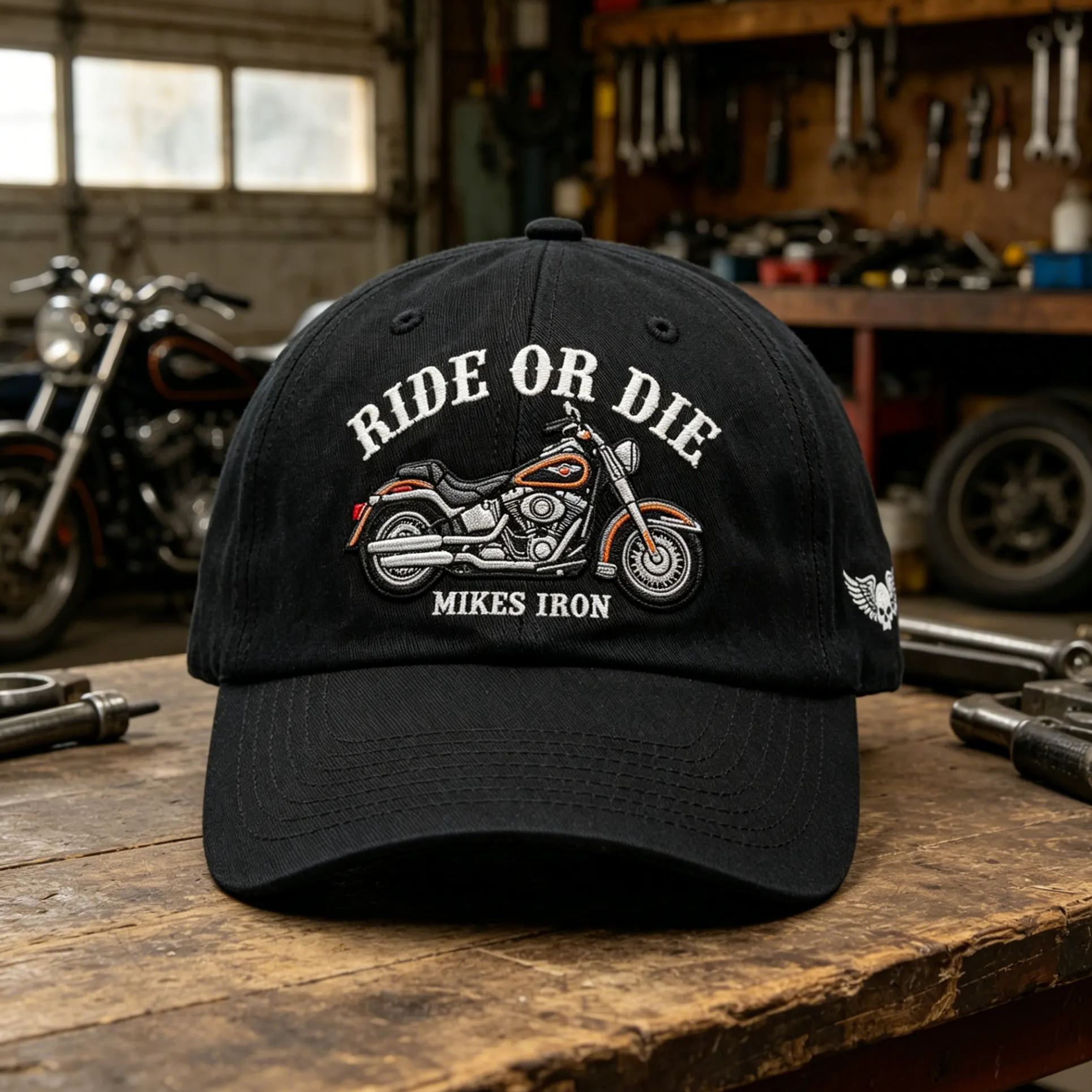 [Copy]Personalized Cross Engine Piston Embroidered Distressed Washed Baseball Cap