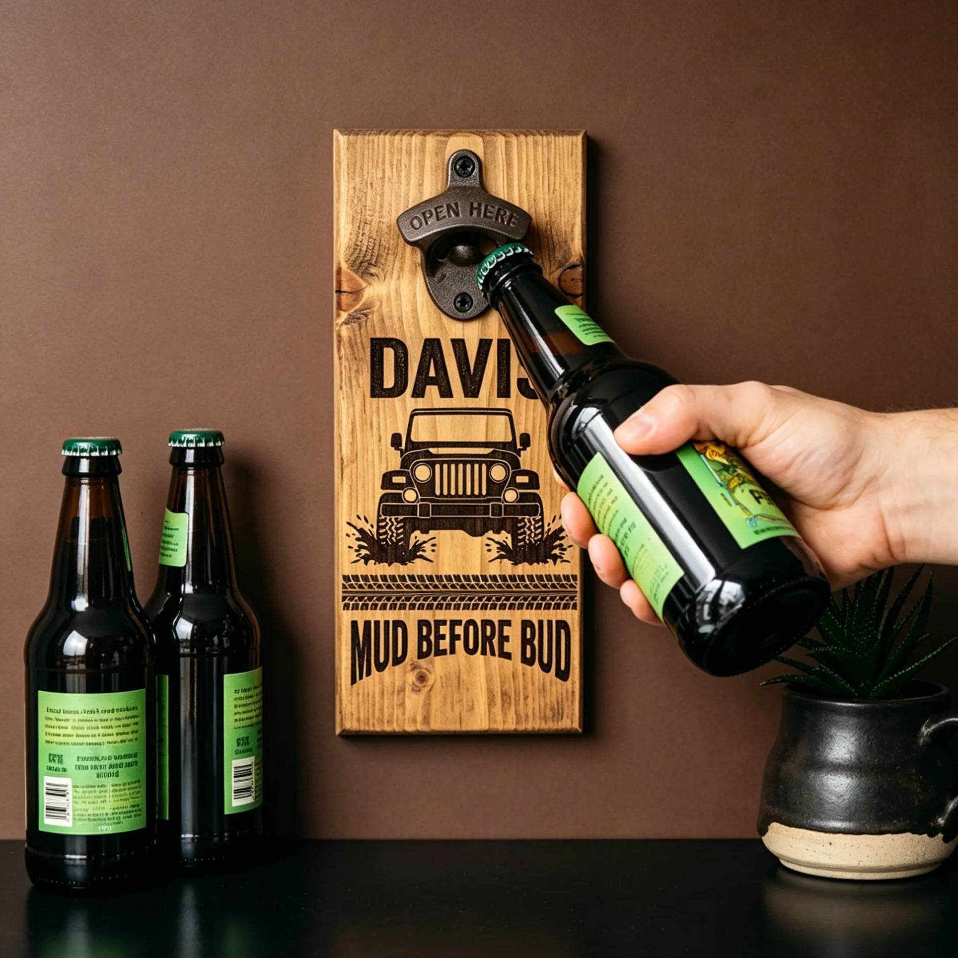 [Copy]Personalized Funny Car Restoration Quote Wooden Wall Mount Bottle Opener Sign