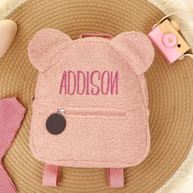 Personalized Embroidered Teddy Bear Backpack for Kids Unique Child's Gift First Day of School Gift