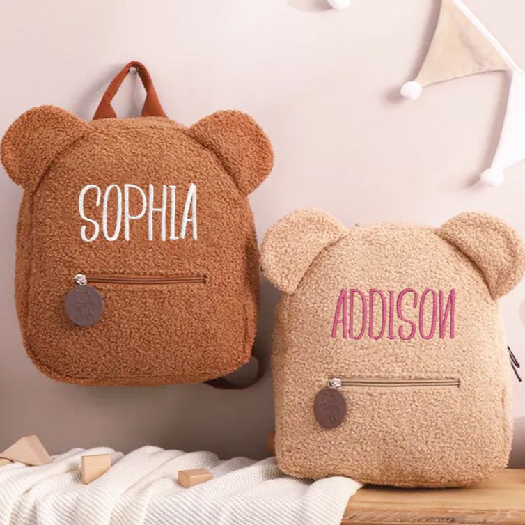 Personalized Embroidered Teddy Bear Backpack for Kids Unique Child's Gift First Day of School Gift