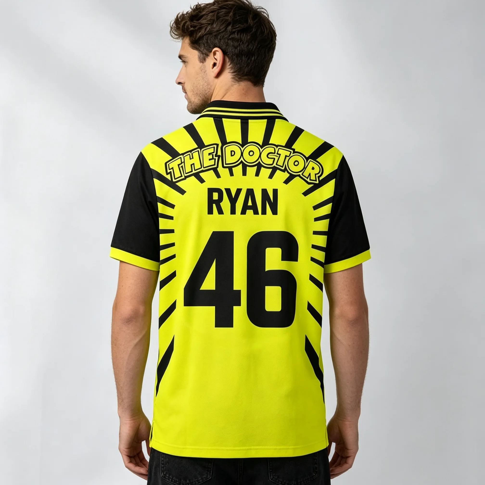 [Copy]Personalized Neon Green Black Honeycomb Split Racing Polo Shirt Custom Name Number Slogan Double Sided Motorsport Team Pit Crew Performance Polo