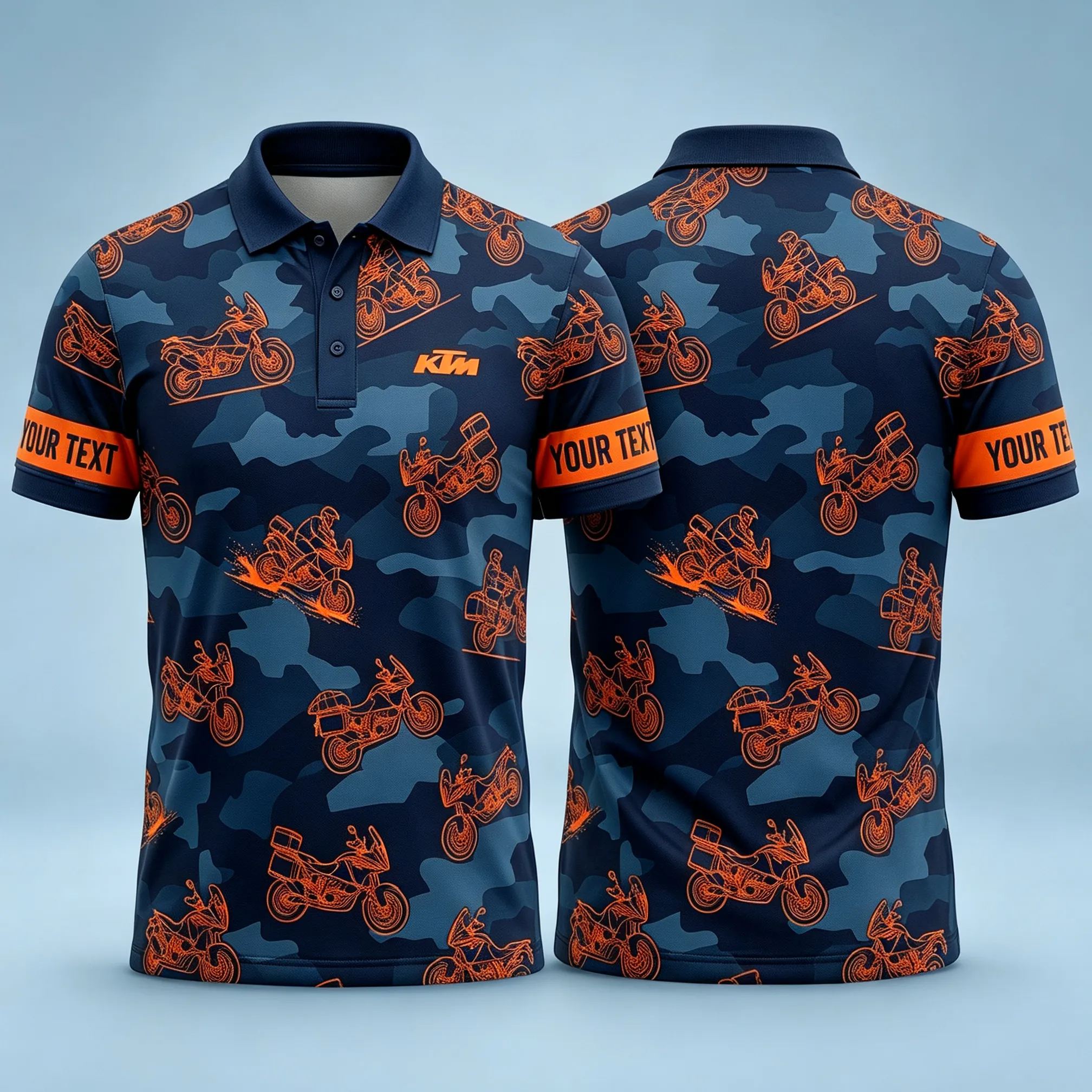 [Copy]Personalized Green Camo Dirt Bike Sketch Motocross Polo Shirt Custom Sleeve Text All Over Print Double Sided Off-Road Racing Performance Polo