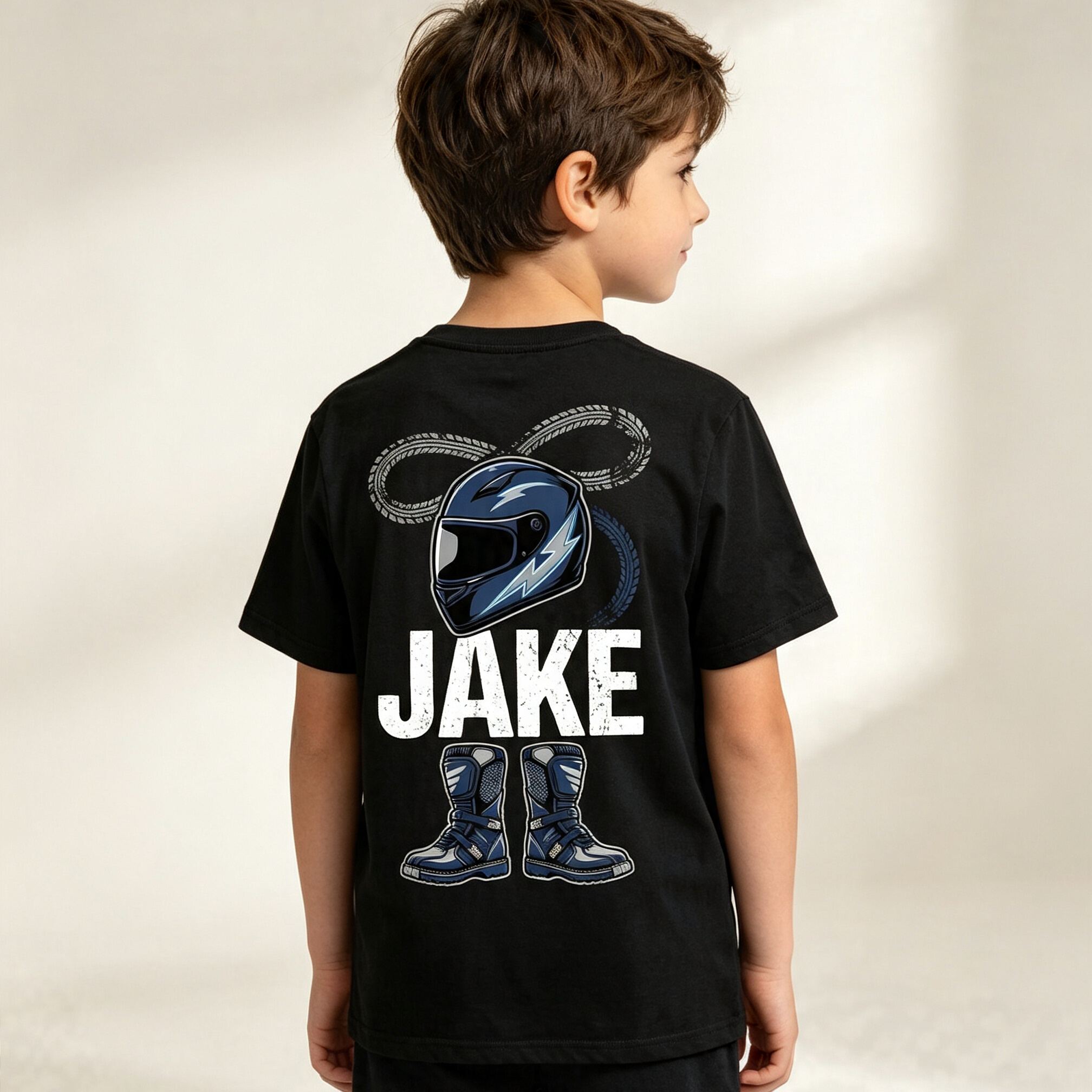 [Copy]Personalized Name and Grade Dirt Bike Motocross Kids Back To School T-Shirt