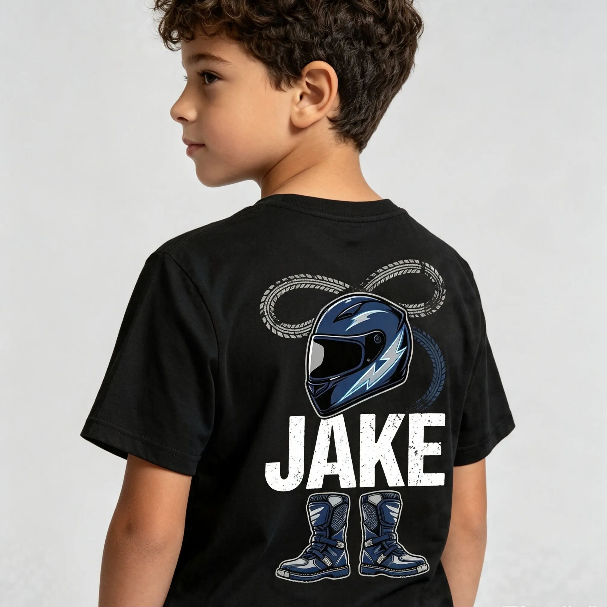 [Copy]Personalized Name and Grade Dirt Bike Motocross Kids Back To School T-Shirt