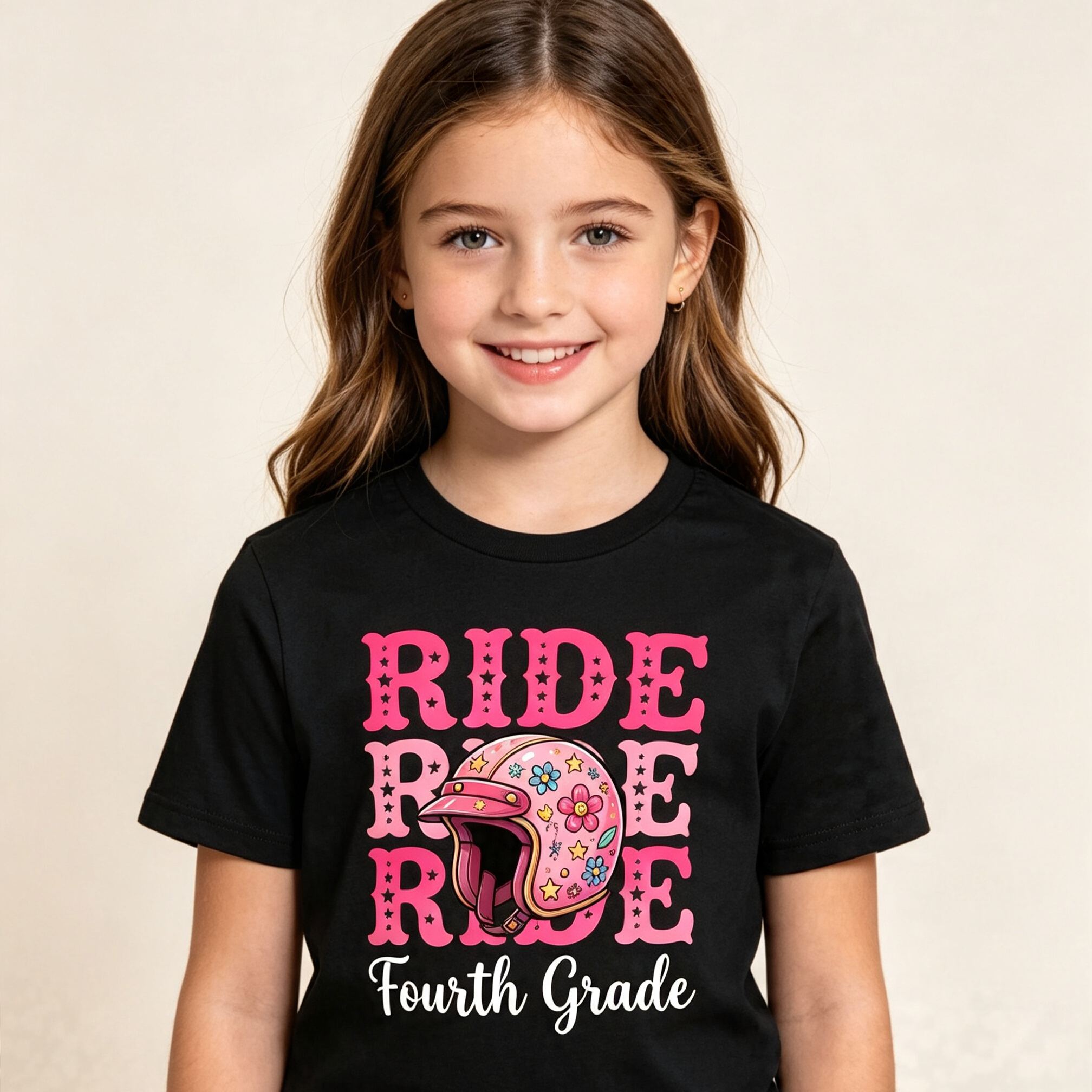 [Copy]Personalized Name and Grade Wheelie Dirt Bike Kids Back To School T-Shirt