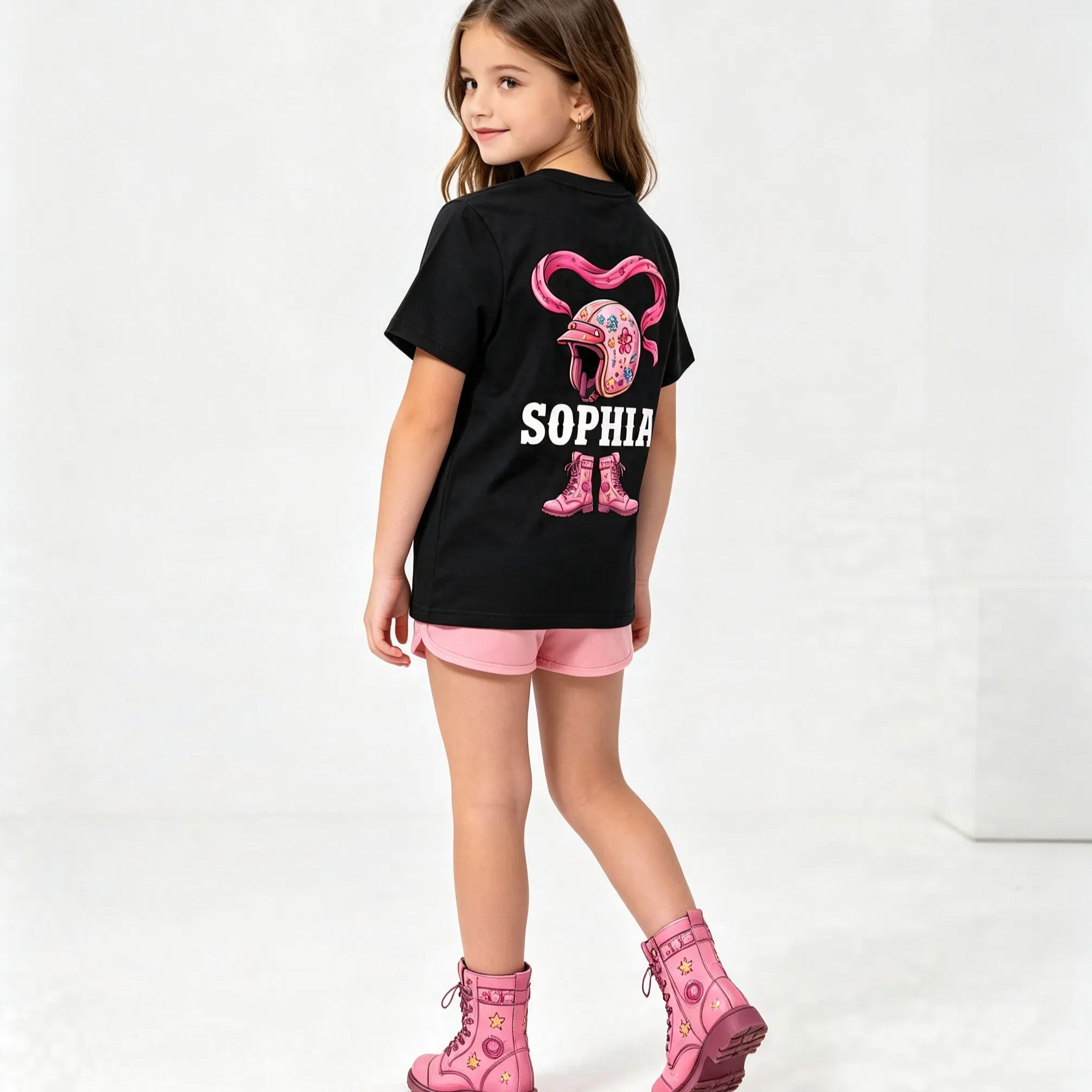 [Copy]Personalized Name and Grade Wheelie Dirt Bike Kids Back To School T-Shirt