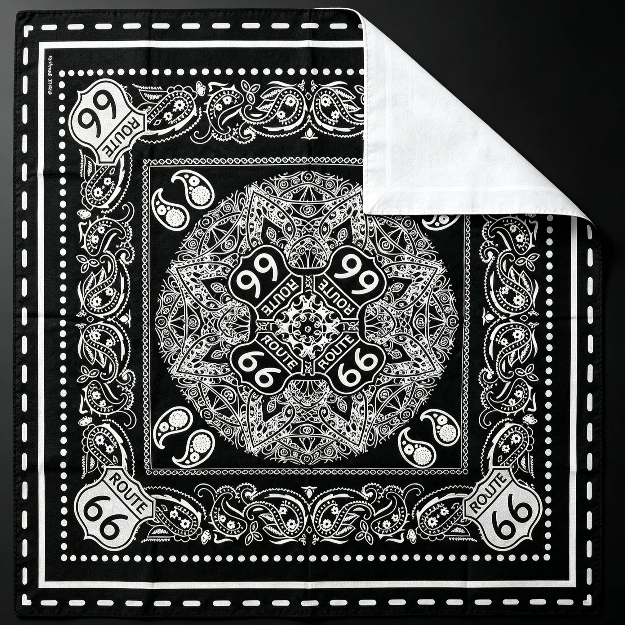 [Copy]Retro Yellow Route 66 Arizona Moto Club 100 Year Anniversary Wildcat Bandana, Motorcycle Biker Neck Scarf Head Wrap
