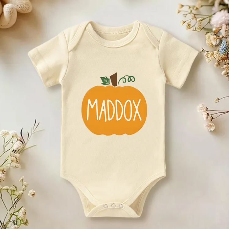 Personalized Pumpkin Baby Onesie Funny Baby Hallowen Gift