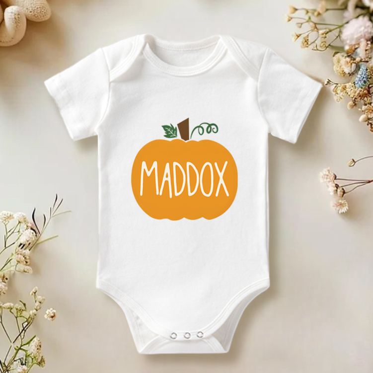 Personalized Pumpkin Baby Onesie Funny Baby Hallowen Gift
