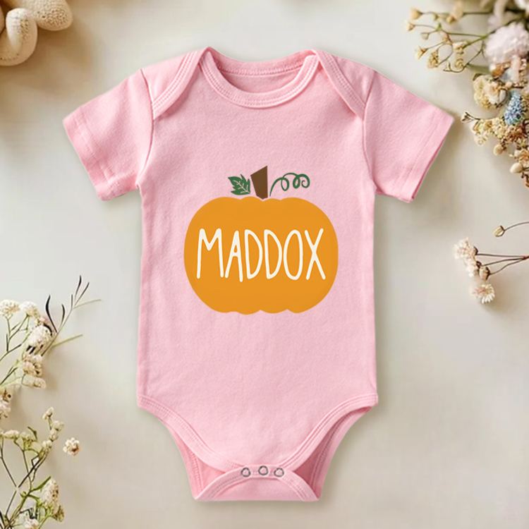 Personalized Pumpkin Baby Onesie Funny Baby Hallowen Gift
