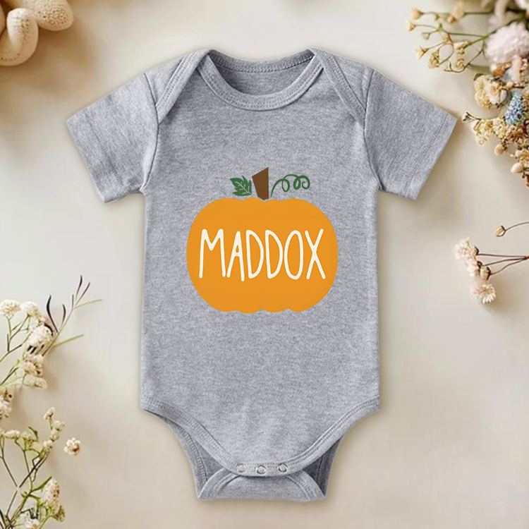 Personalized Pumpkin Baby Onesie Funny Baby Hallowen Gift