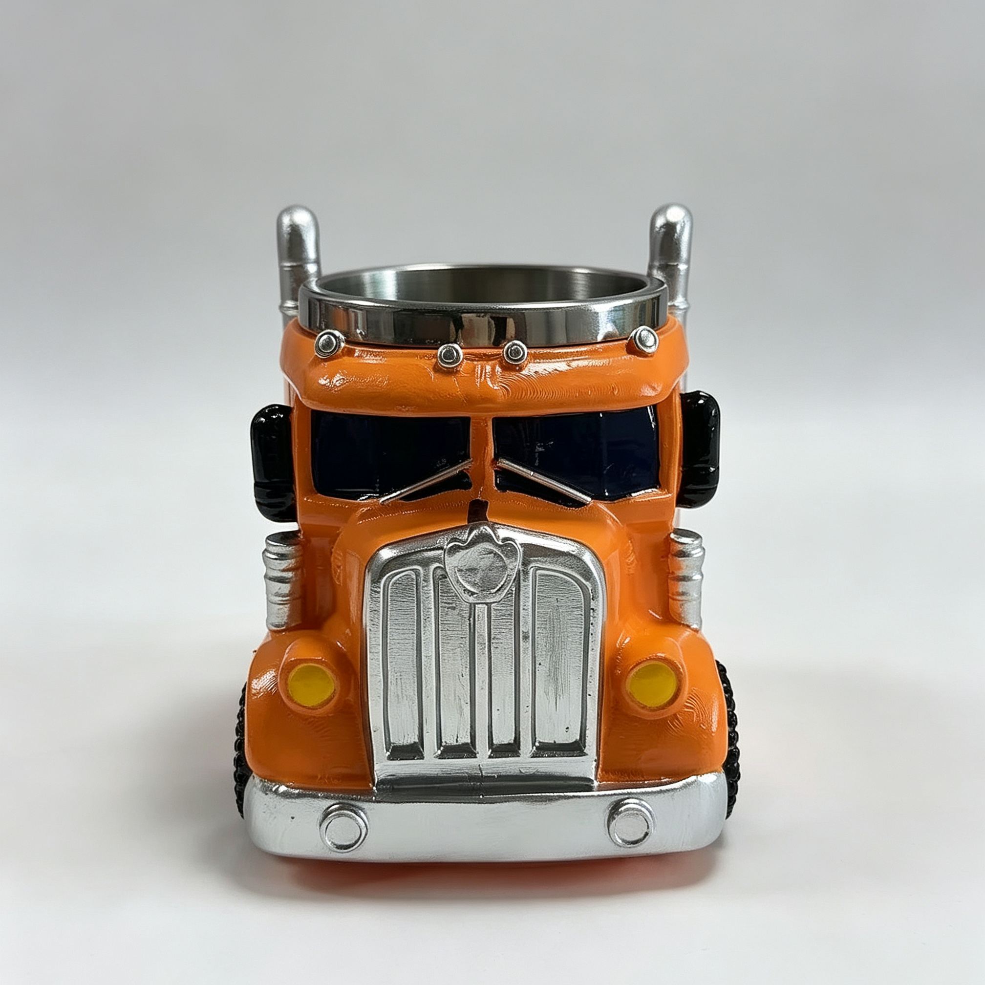 [Copy]3D Rescue Vehicle Resin Coffee Mug, Fire Truck Ambulance Police Car Shaped Stainless Steel Inner Cup, Novelty Decorative Drinking Mug Gift