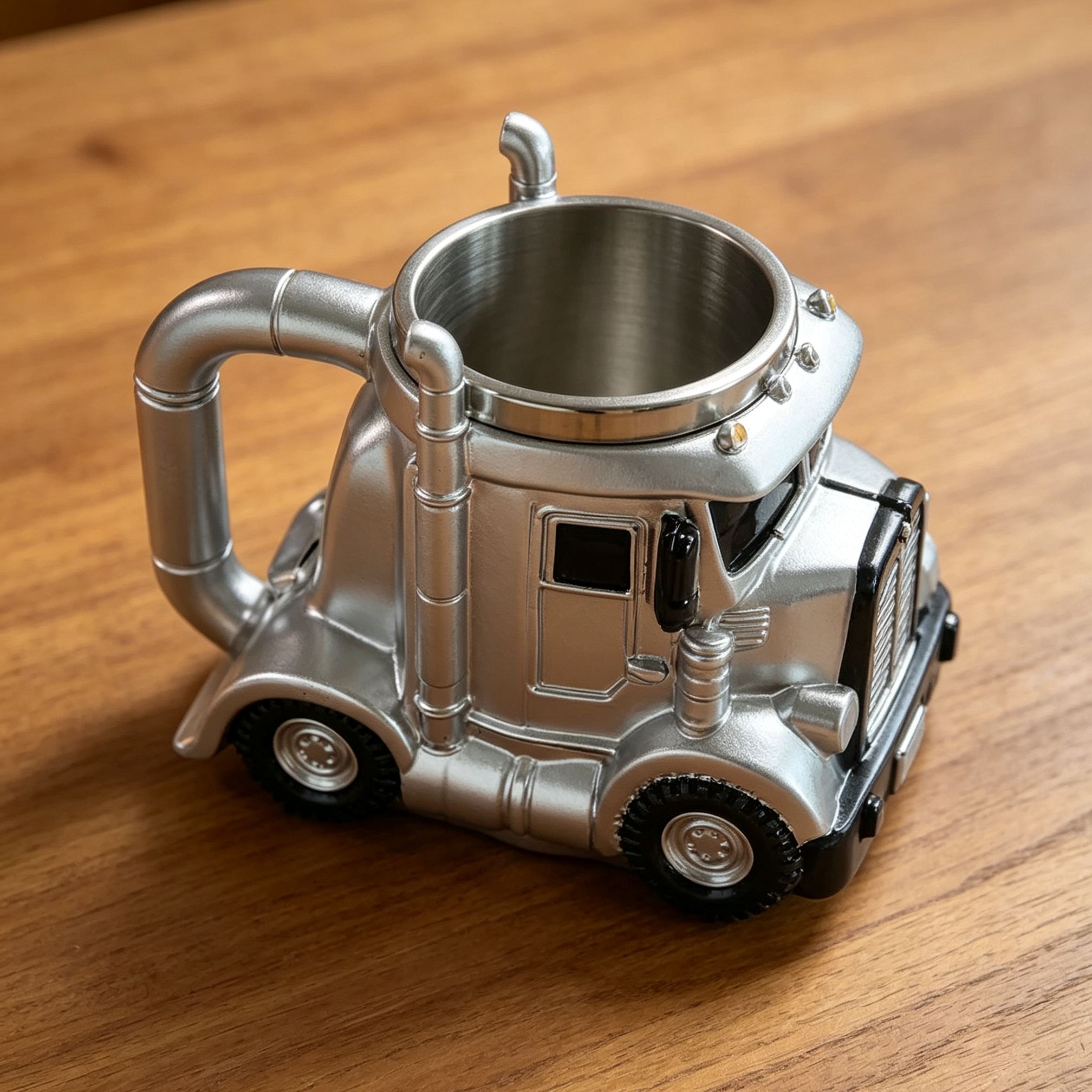 [Copy]3D Rescue Vehicle Resin Coffee Mug, Fire Truck Ambulance Police Car Shaped Stainless Steel Inner Cup, Novelty Decorative Drinking Mug Gift