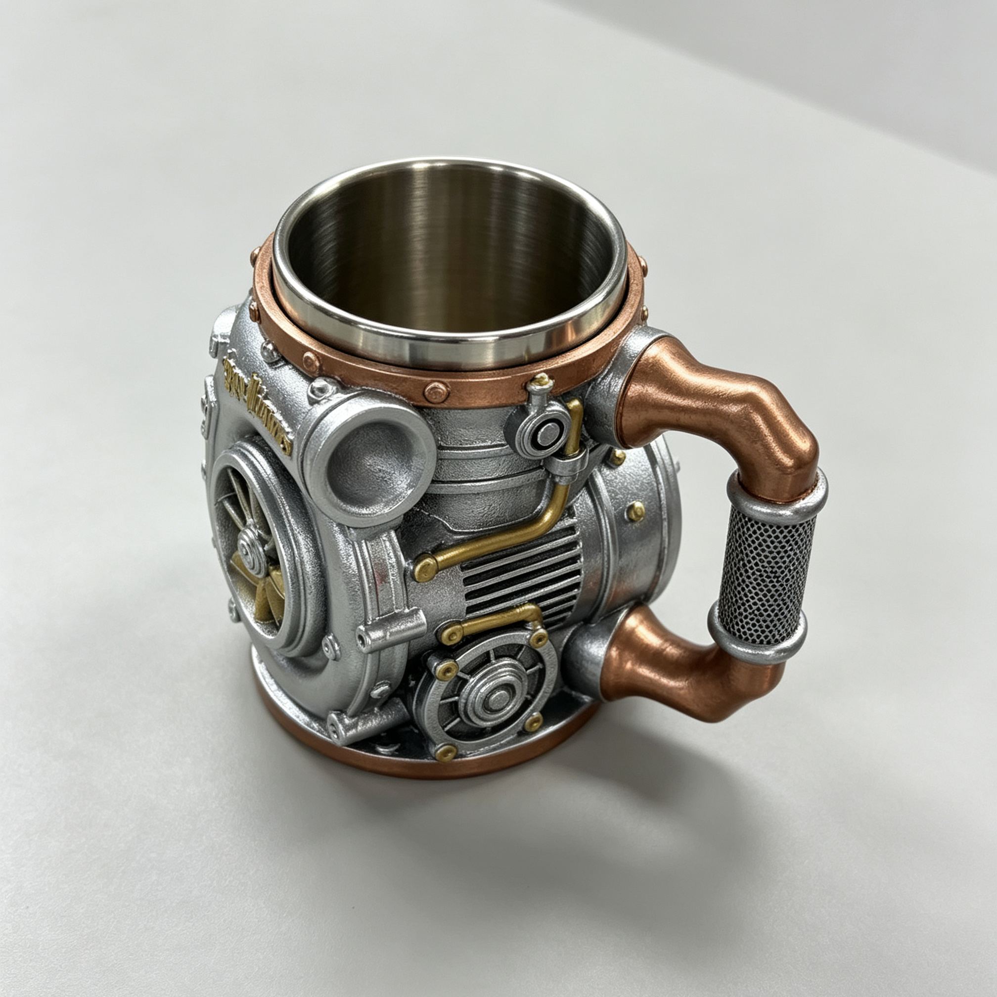 [Copy]3D Rescue Vehicle Resin Coffee Mug, Fire Truck Ambulance Police Car Shaped Stainless Steel Inner Cup, Novelty Decorative Drinking Mug Gift
