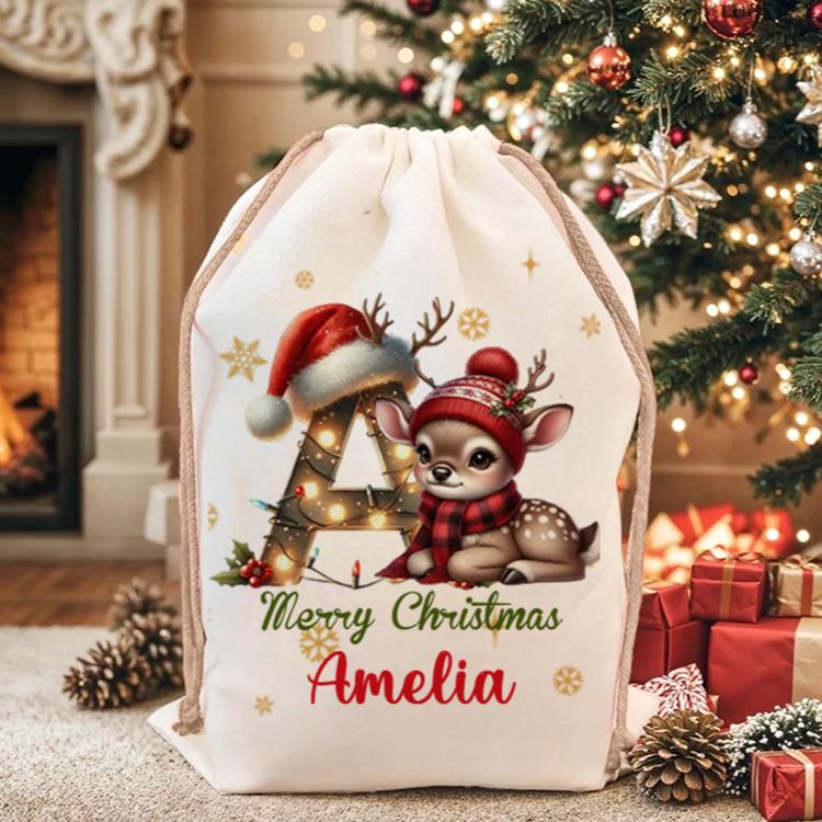 Personalised Santa Sack Xmas Toy Sack with Name Special Delivery Christmas Eve Sack Christmas Present Sack Gift