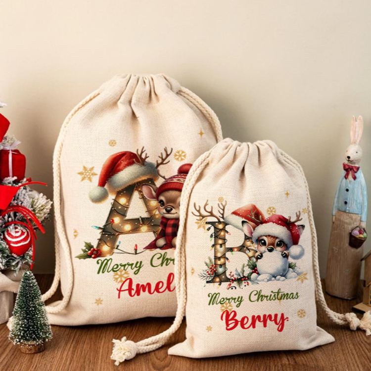 Personalised Santa Sack Xmas Toy Sack with Name Special Delivery Christmas Eve Sack Christmas Present Sack Gift