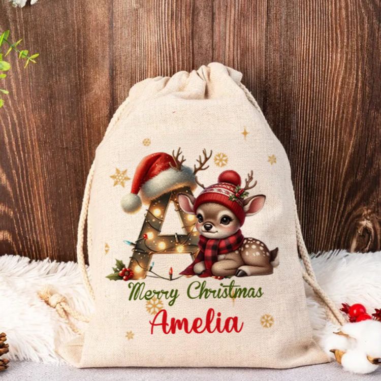 Personalised Santa Sack Xmas Toy Sack with Name Special Delivery Christmas Eve Sack Christmas Present Sack Gift