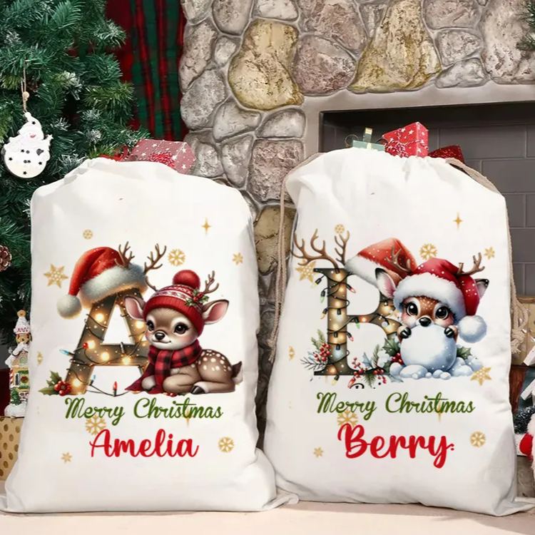 Personalised Santa Sack Xmas Toy Sack with Name Special Delivery Christmas Eve Sack Christmas Present Sack Gift